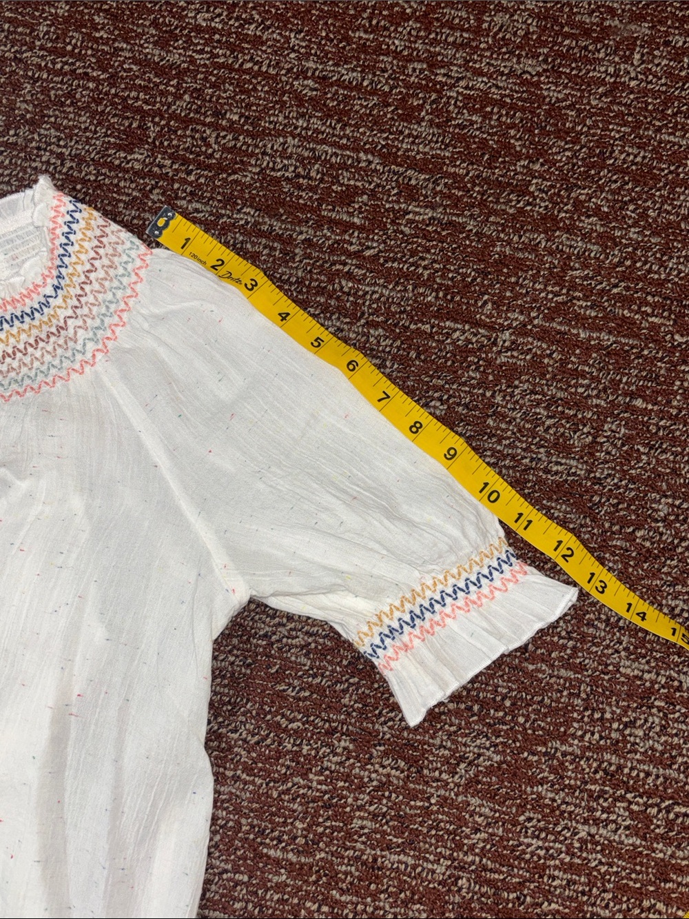 Madewell confetti mini‎ dress flowy shift style smocked collar colorful dress S - Picture 13 of 14